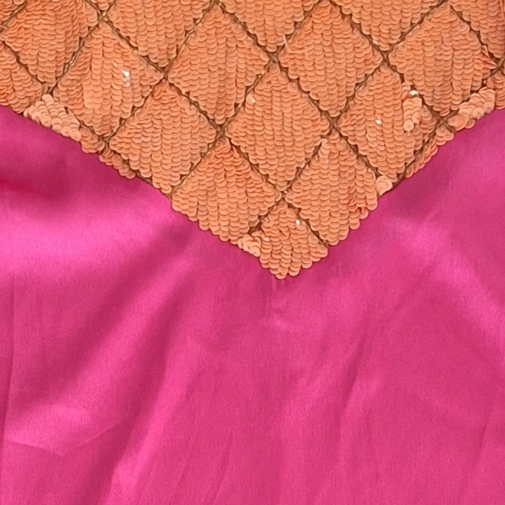 Show Me Your Mumu Satin Sequin Pink Top Or Dress Adjustable Straps Size S NWT - Picture 4 of 9